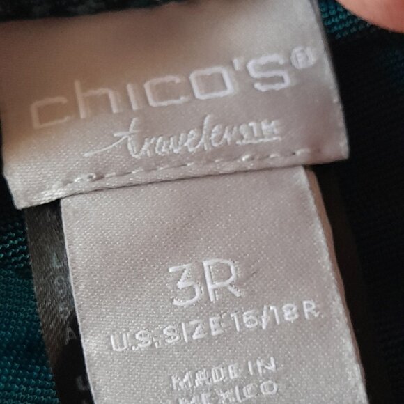 Chicos Holiday Slinky Stretch Comfy Pull On Emerald Size 3R Size 16/18 Pants - Picture 5 of 9